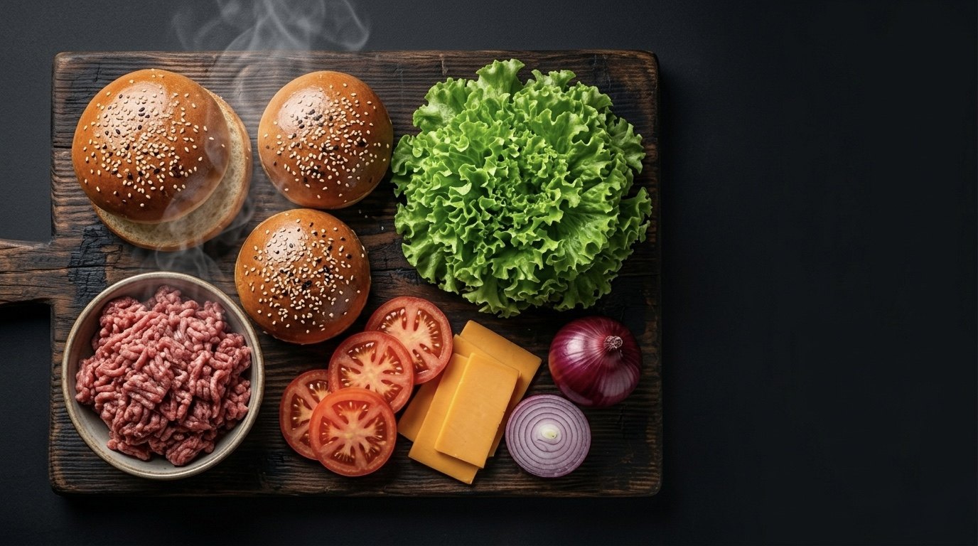 Fresh burger ingredients